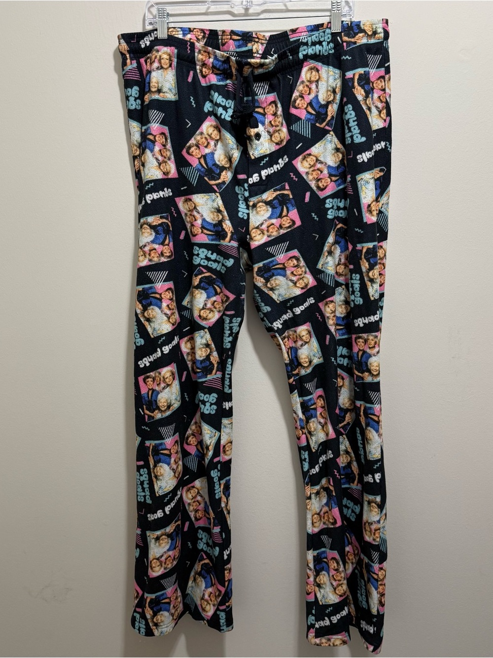 The Golden Girls Black Lounge Pajama Pants with Pink & Blue Accents 2XL